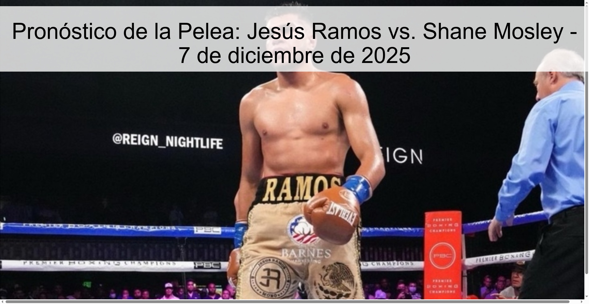 Pronóstico de la Pelea: Jesús Ramos vs. Shane Mosley - 7 de diciembre de 2025