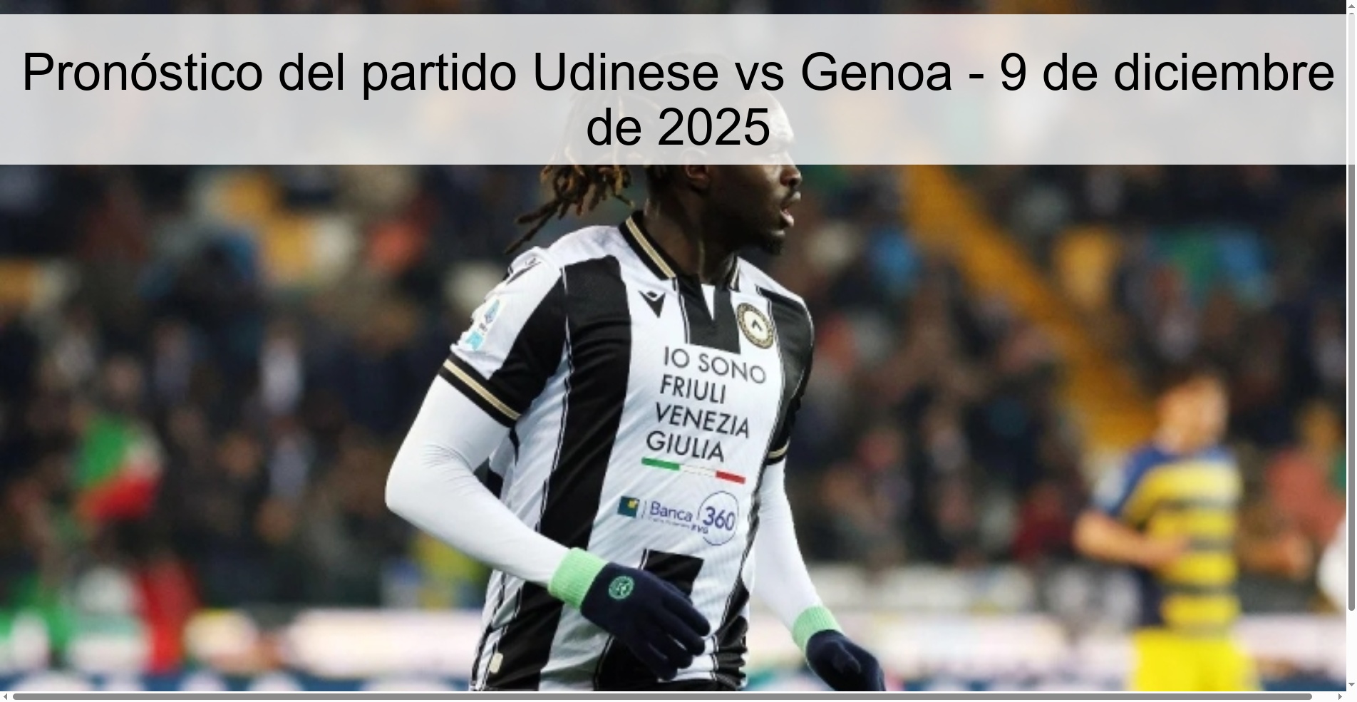 Pronóstico del partido Udinese vs Genoa - 9 de diciembre de 2025
