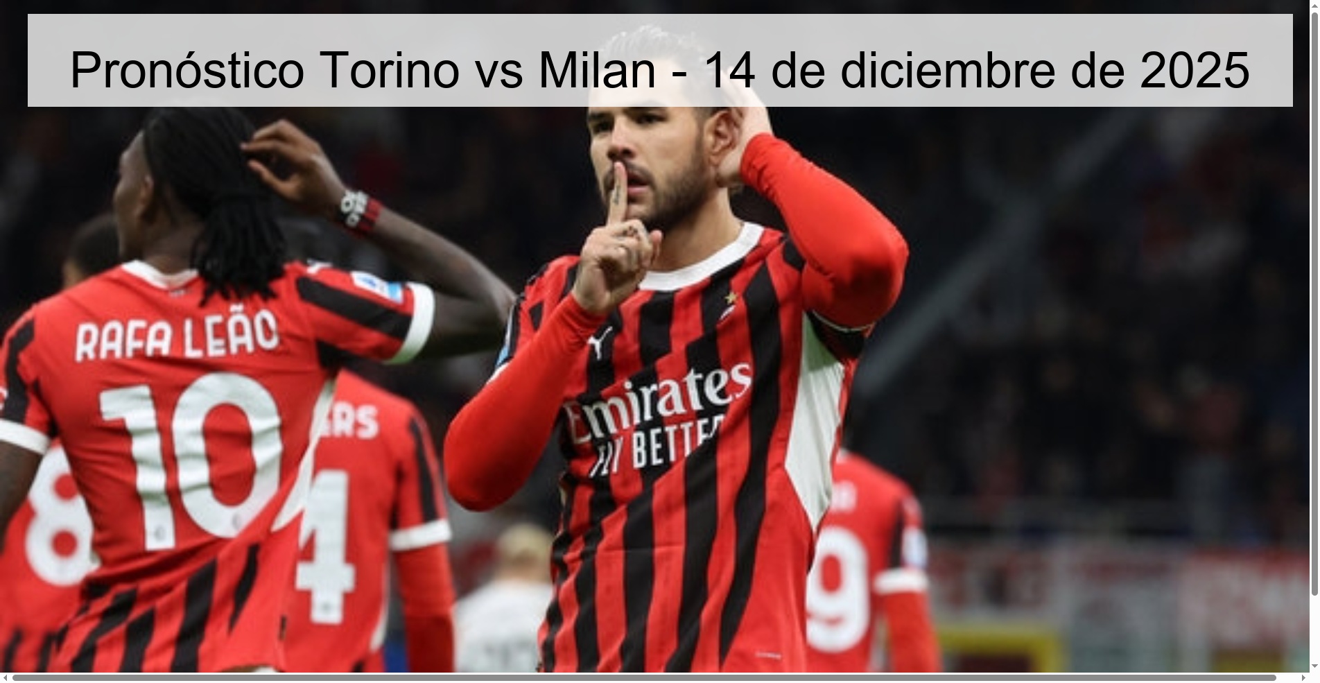 Pronóstico Torino vs Milan - 14 de diciembre de 2025