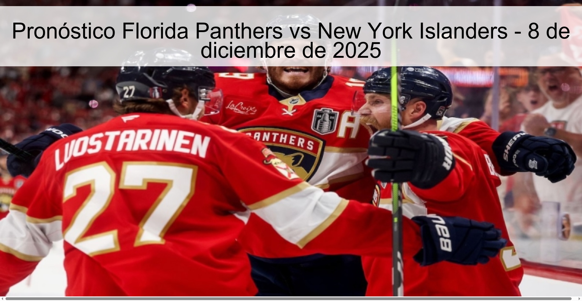Pronóstico Florida Panthers vs New York Islanders - 8 de diciembre de 2025