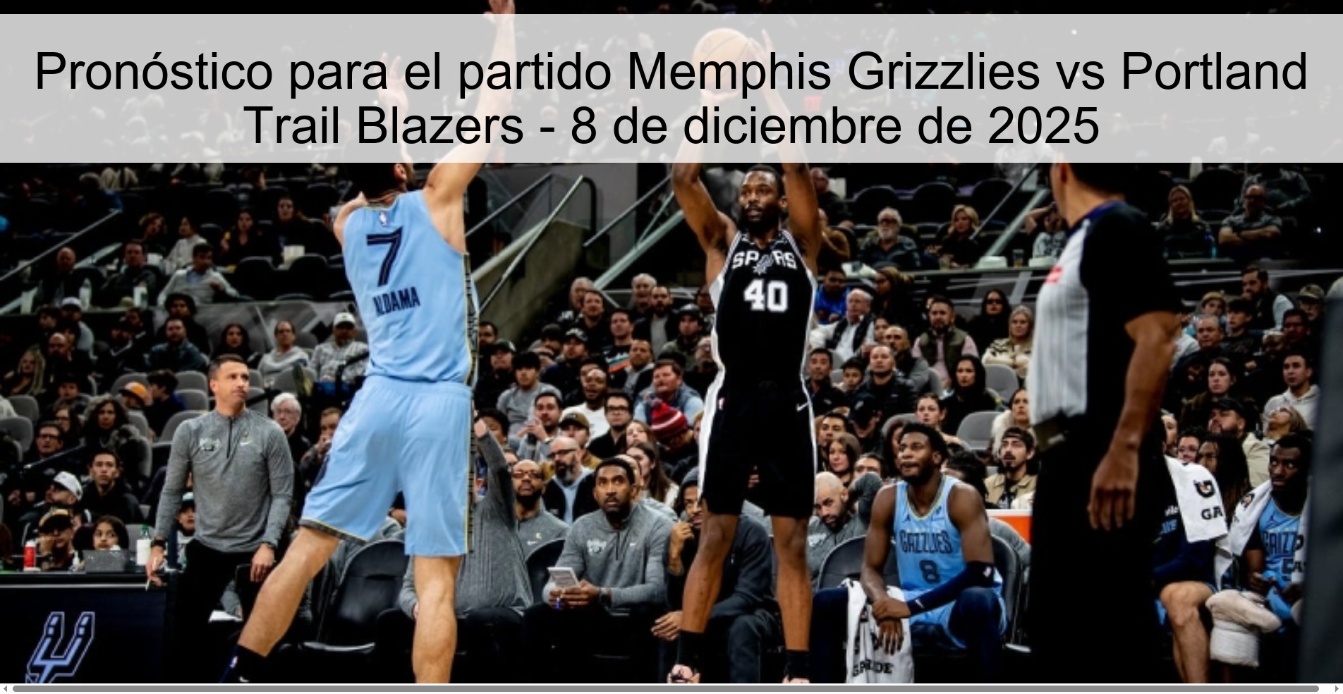 Pronóstico para el partido Memphis Grizzlies vs Portland Trail Blazers - 8 de diciembre de 2025