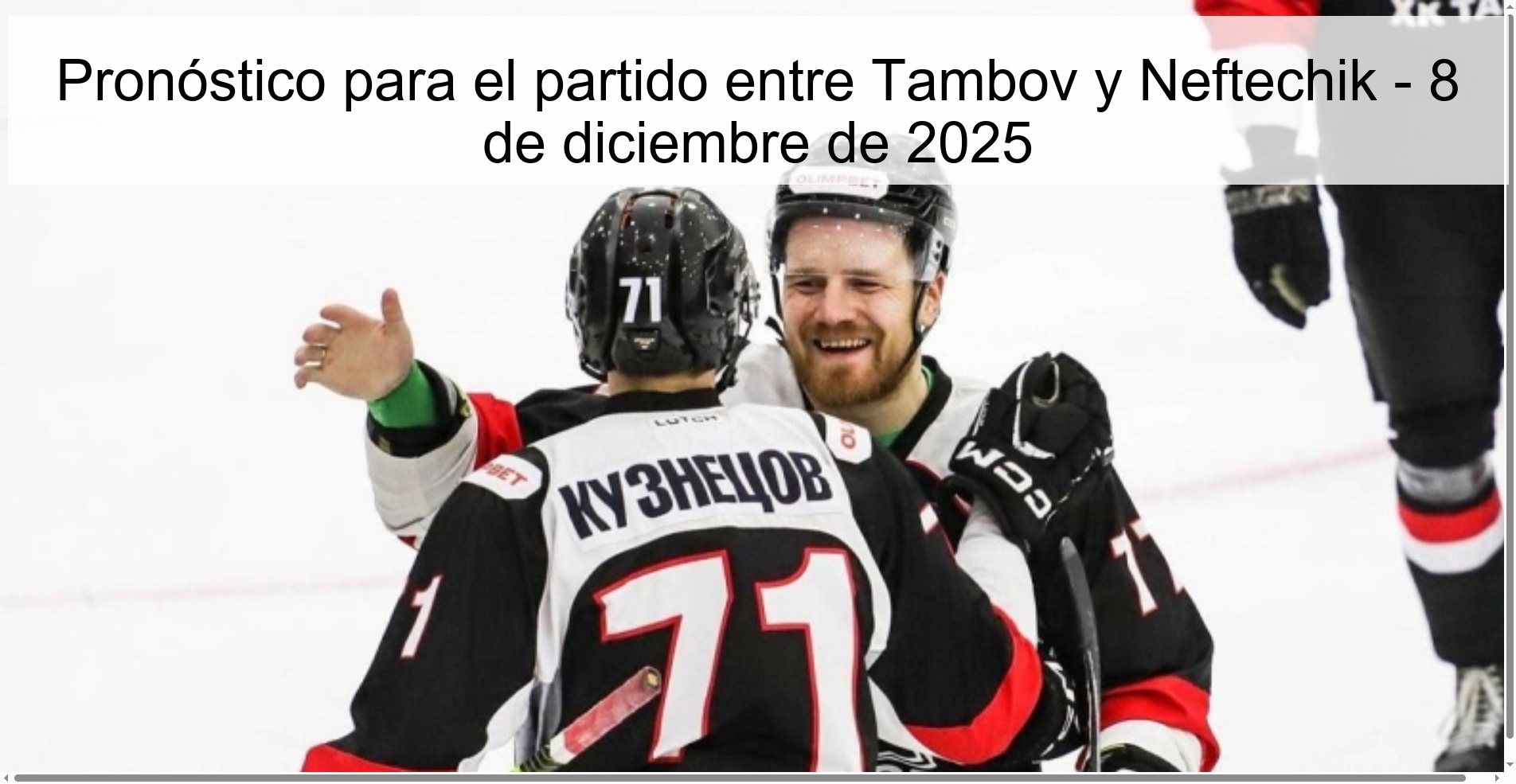 Pronóstico para el partido entre Tambov y Neftechik - 8 de diciembre de 2025