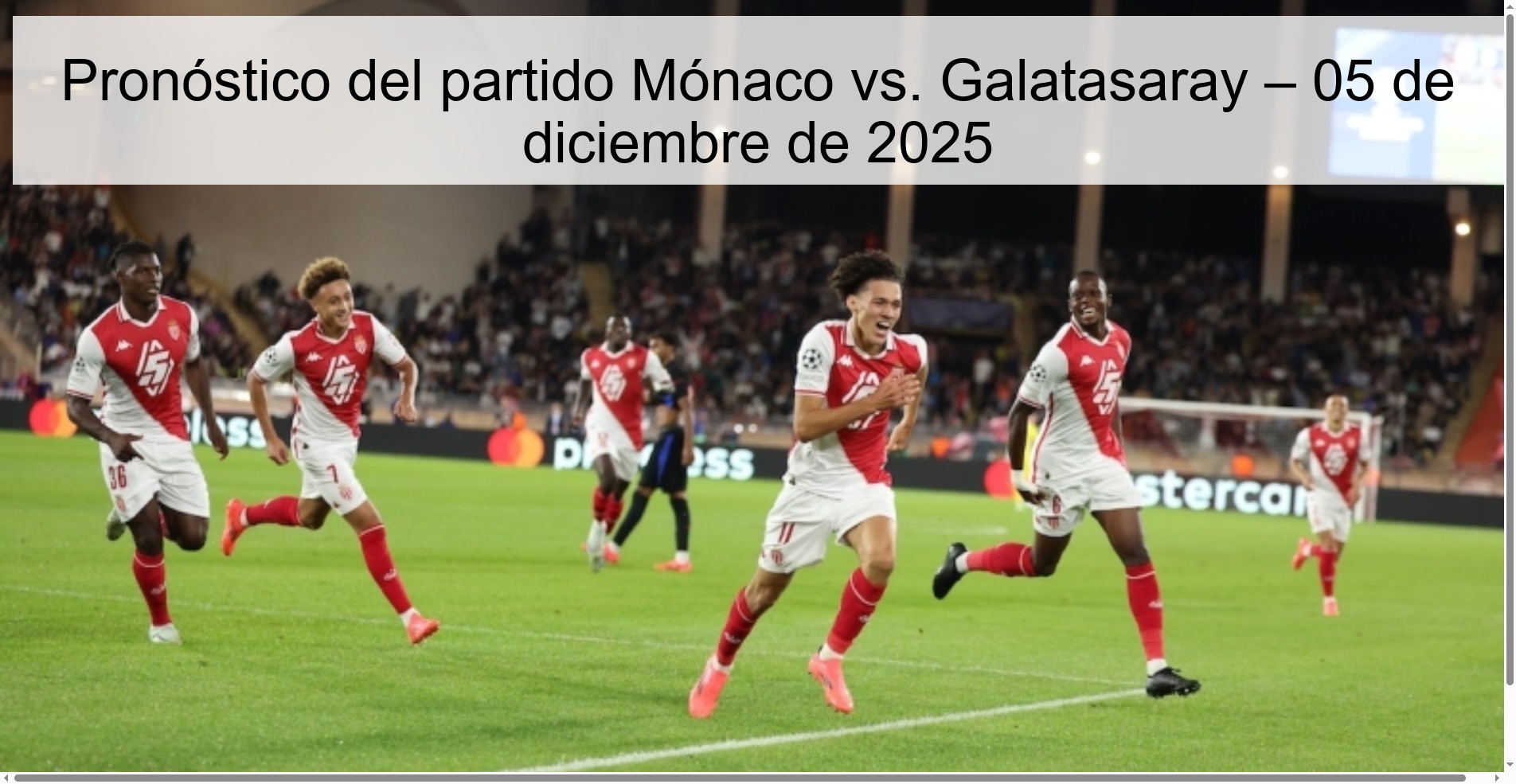 Pronóstico del partido Mónaco vs. Galatasaray – 05 de diciembre de 2025