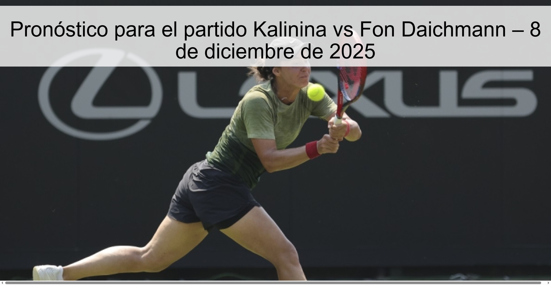 Pronóstico para el partido Kalinina vs Fon Daichmann – 8 de diciembre de 2025