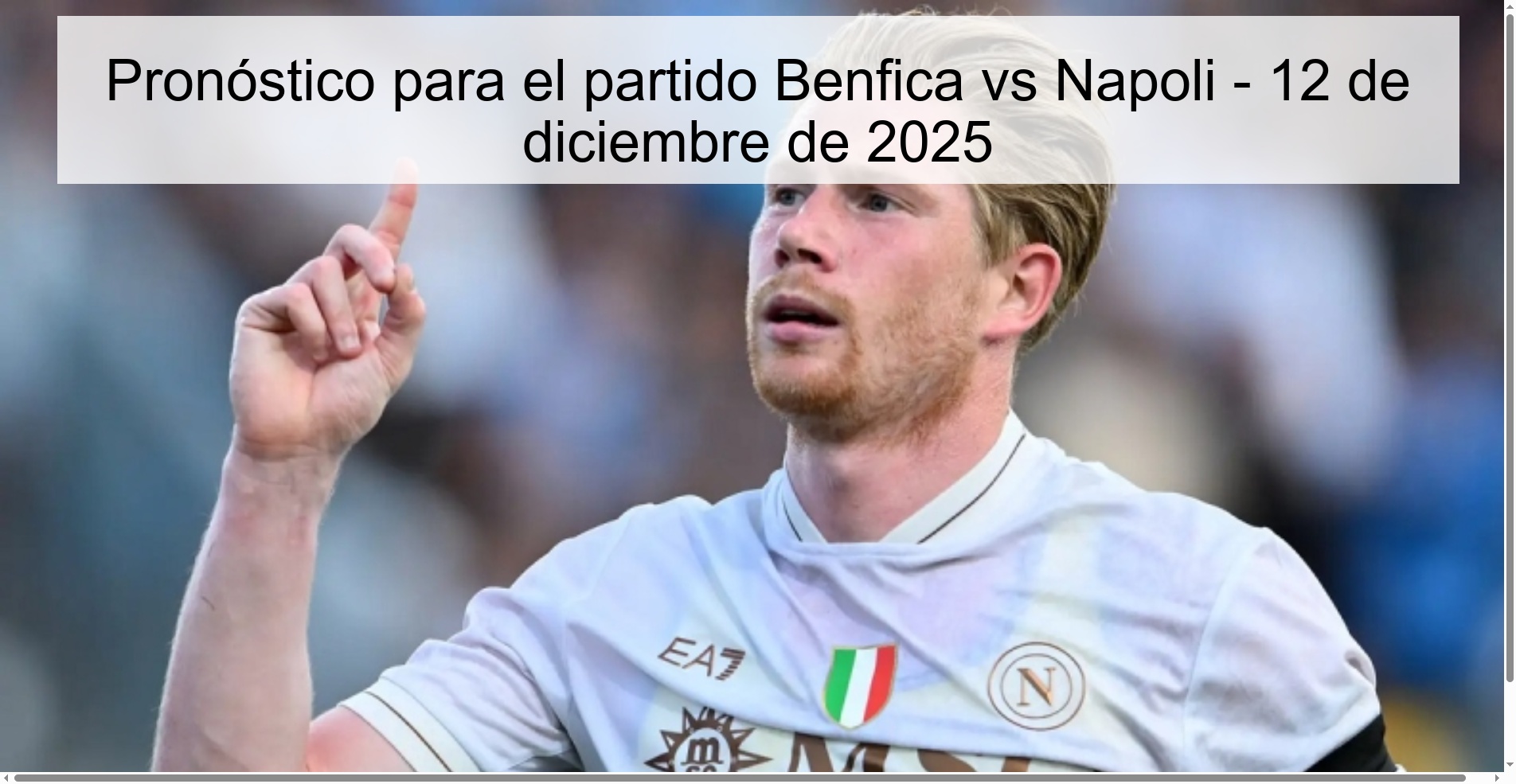 Pronóstico para el partido Benfica vs Napoli - 12 de diciembre de 2025