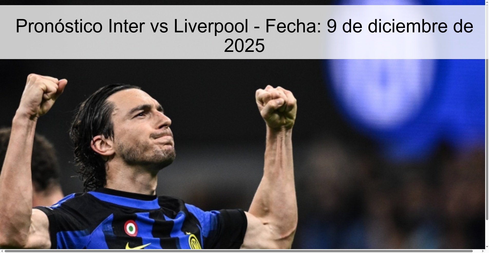 Pronóstico Inter vs Liverpool - Fecha: 9 de diciembre de 2025