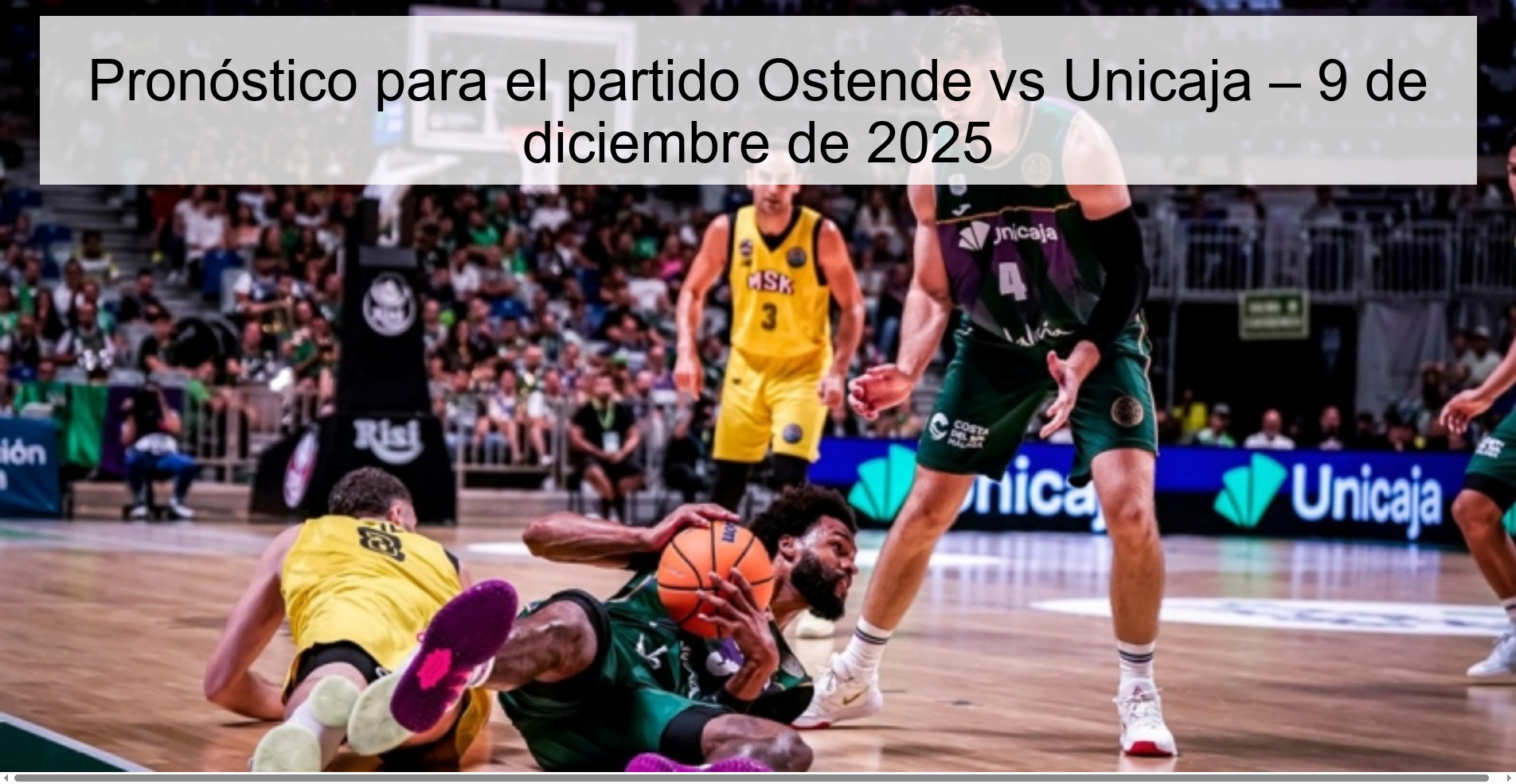 Pronóstico para el partido Ostende vs Unicaja – 9 de diciembre de 2025