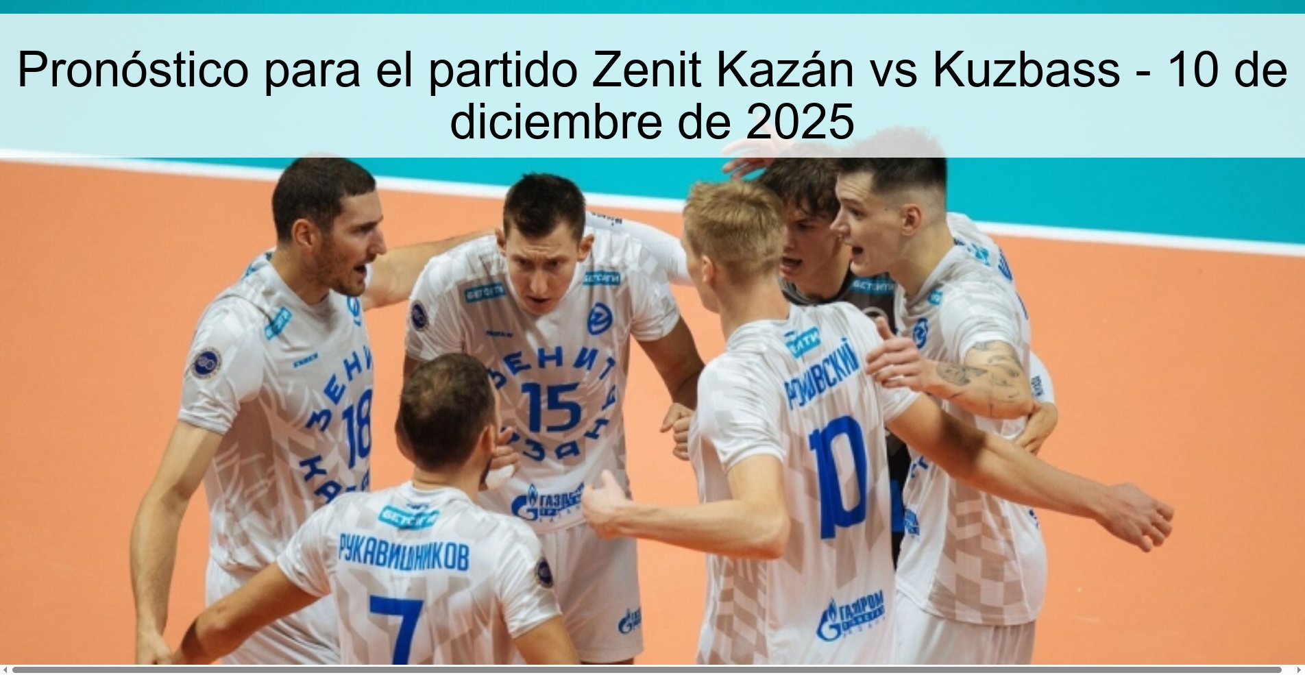 Pronóstico para el partido Zenit Kazán vs Kuzbass - 10 de diciembre de 2025