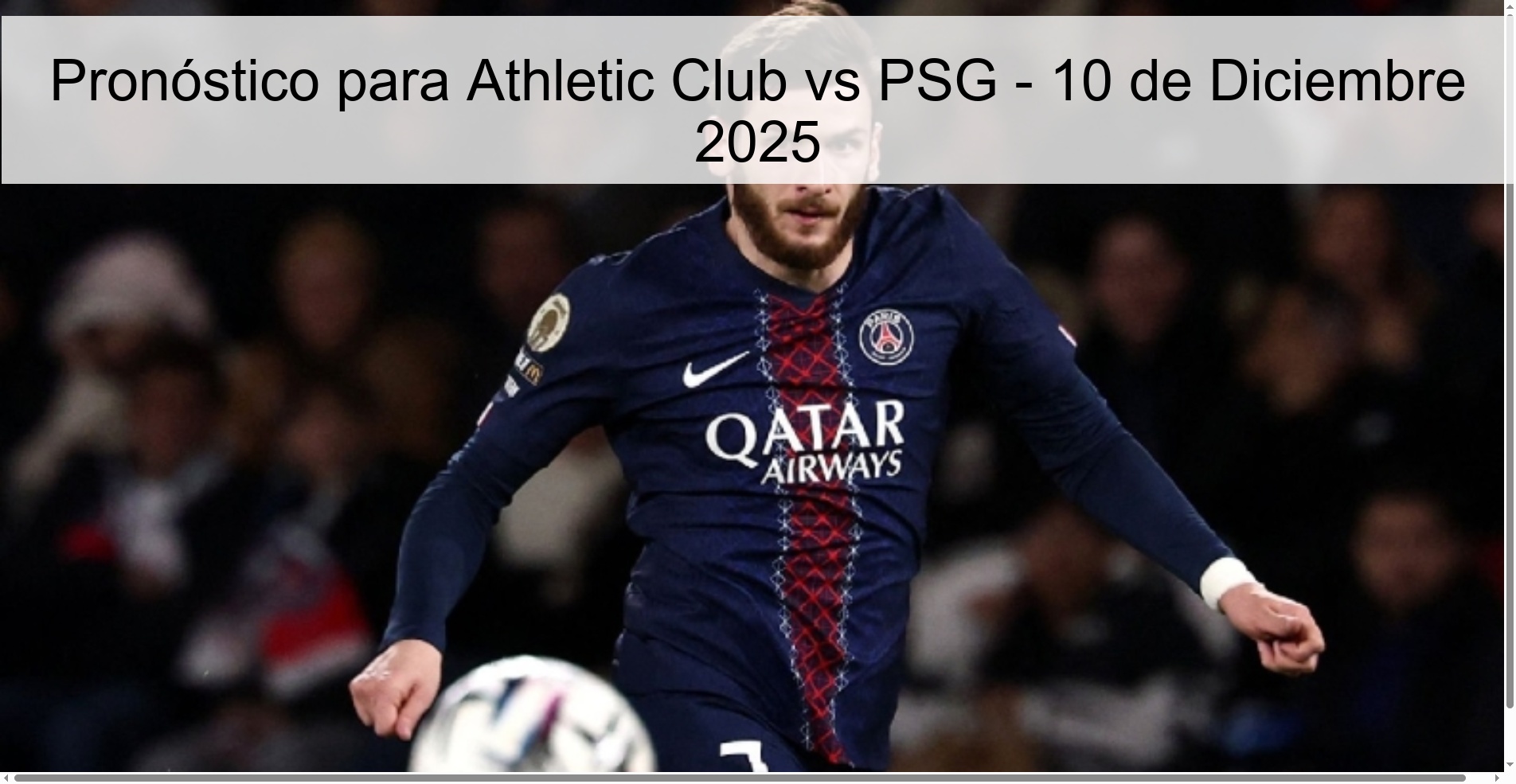 Pronóstico para Athletic Club vs PSG - 10 de Diciembre 2025
