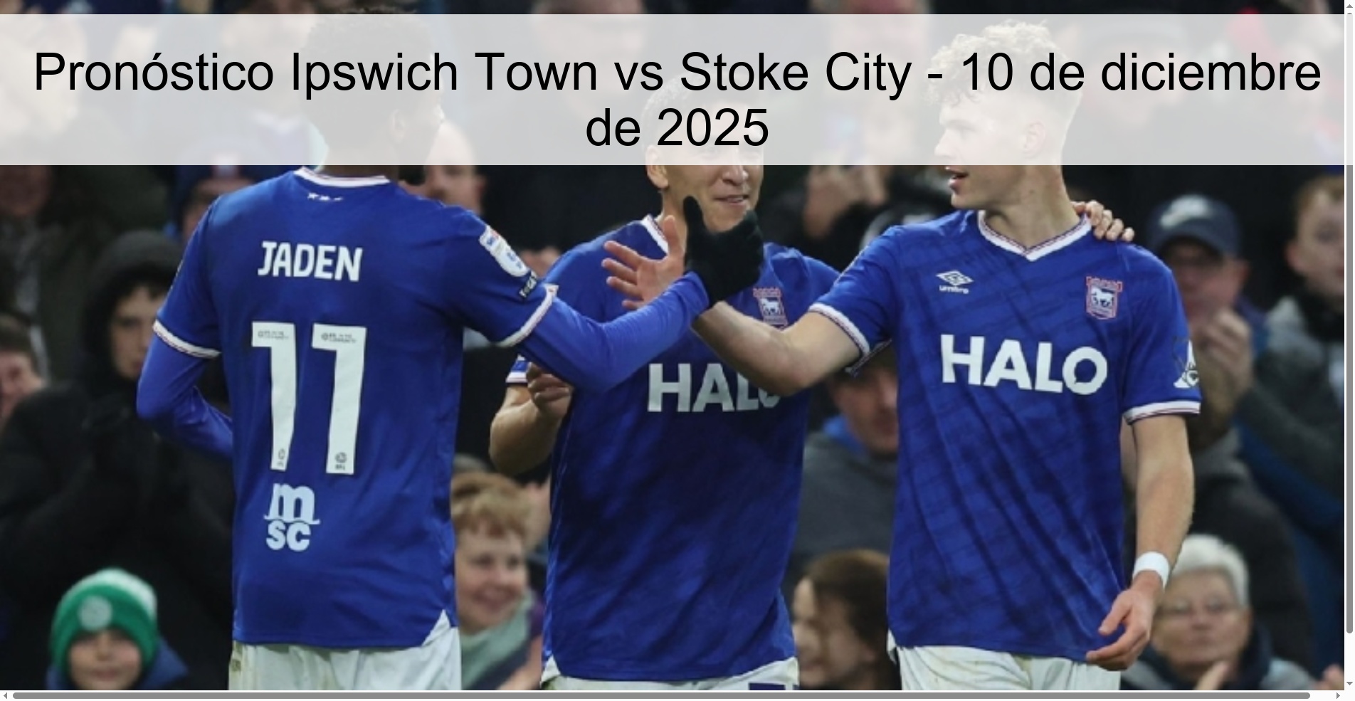 Pronóstico Ipswich Town vs Stoke City - 10 de diciembre de 2025