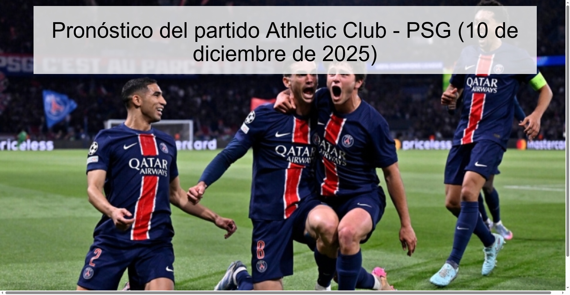 Pronóstico del partido Athletic Club - PSG (10 de diciembre de 2025)