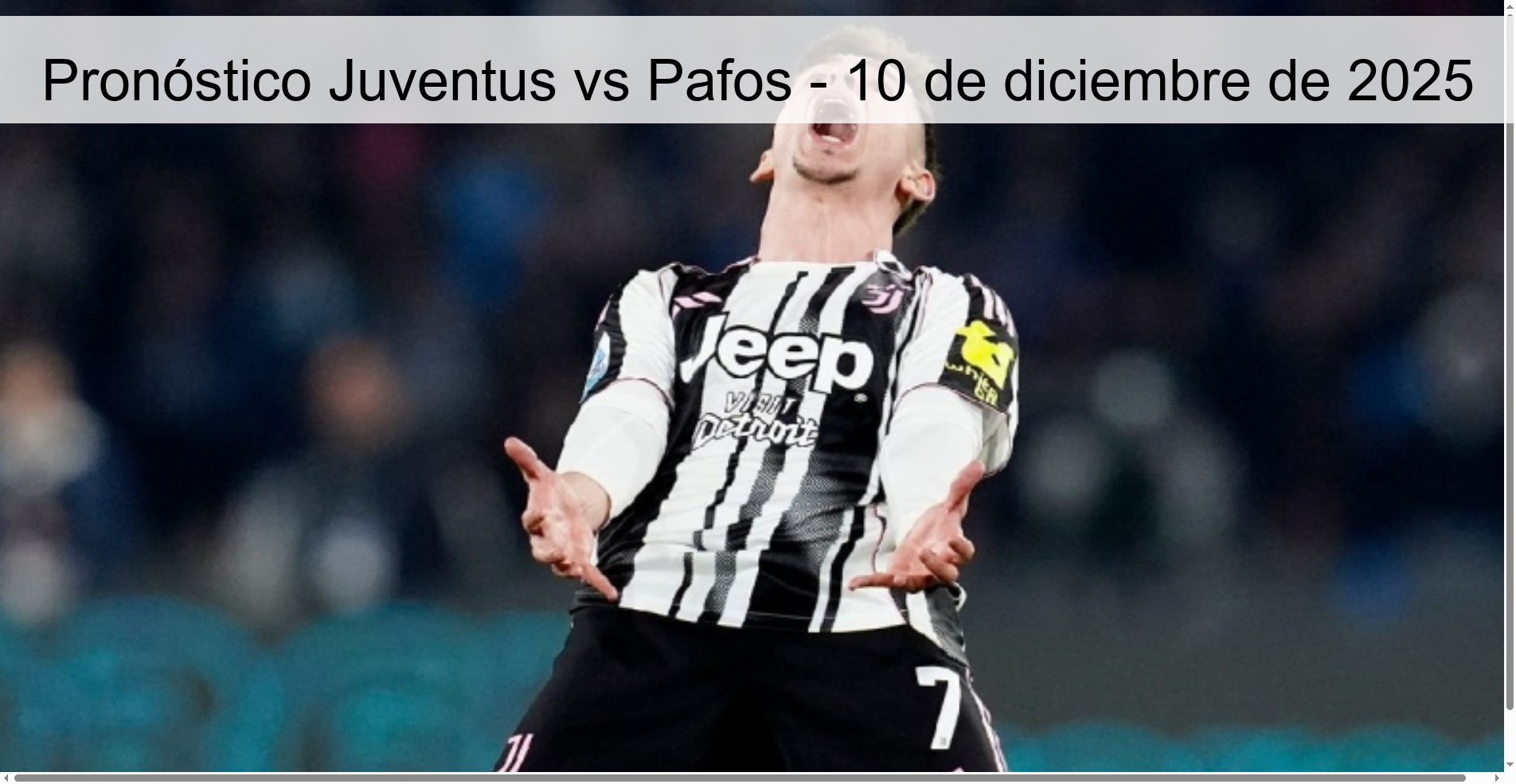 Pronóstico Juventus vs Pafos - 10 de diciembre de 2025