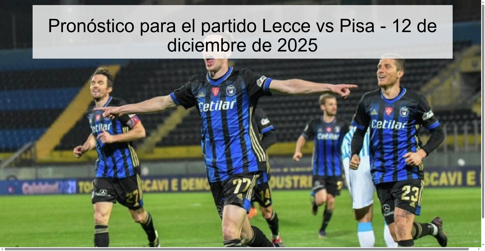 Pronóstico para el partido Lecce vs Pisa - 12 de diciembre de 2025