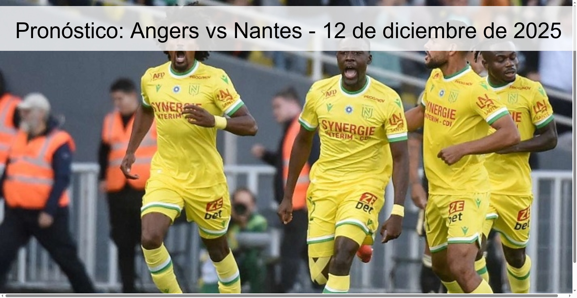 Pronóstico: Angers vs Nantes - 12 de diciembre de 2025