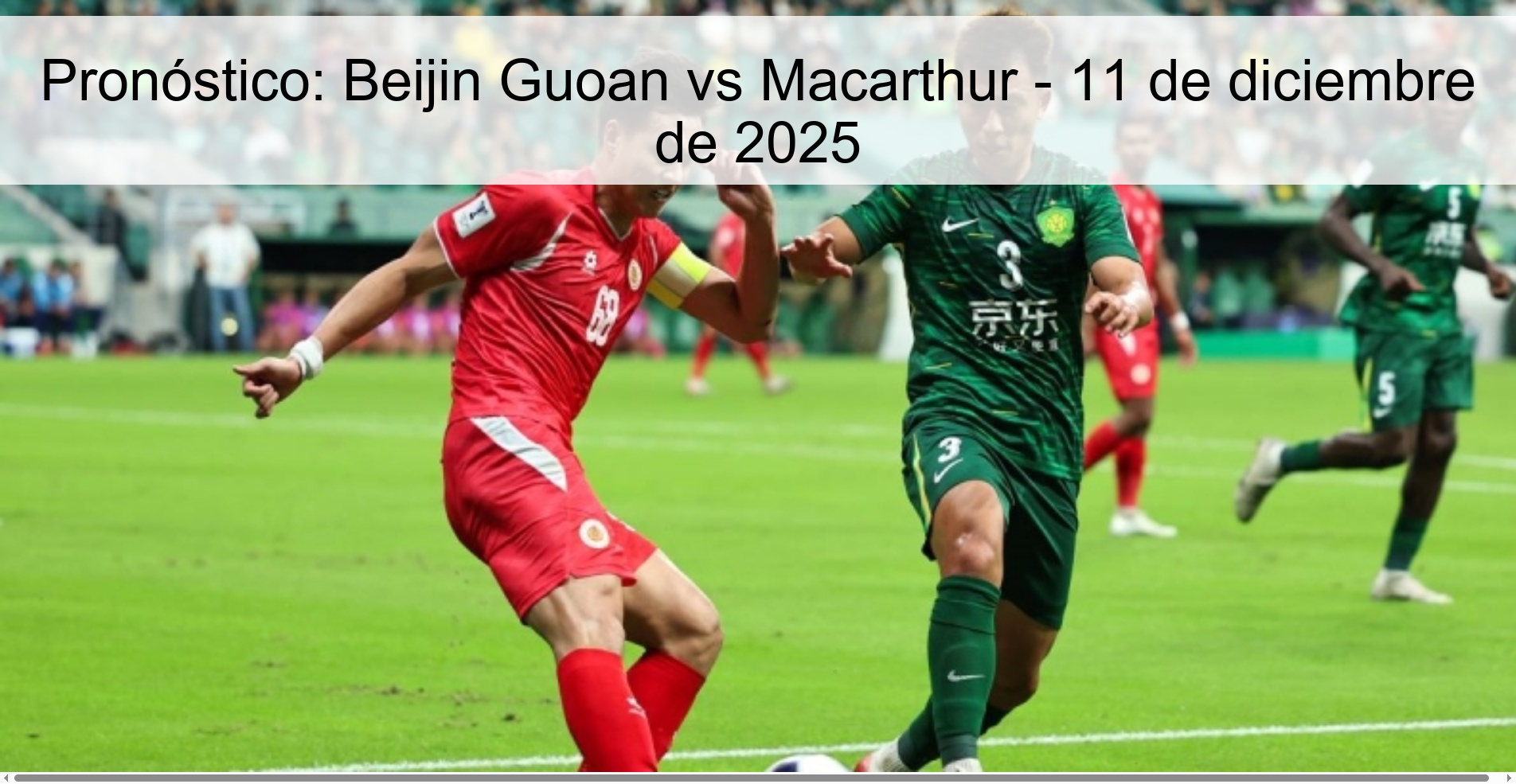 Pronóstico: Beijin Guoan vs Macarthur - 11 de diciembre de 2025