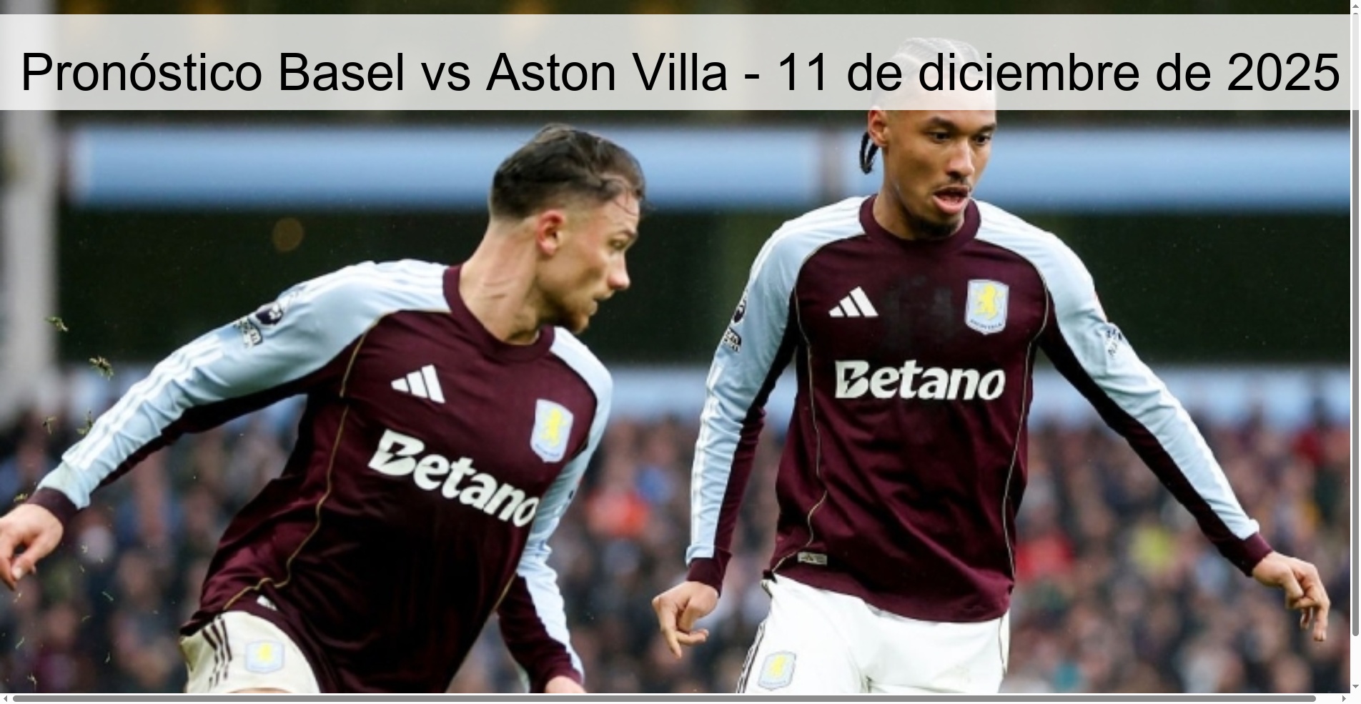 Pronóstico Basel vs Aston Villa - 11 de diciembre de 2025
