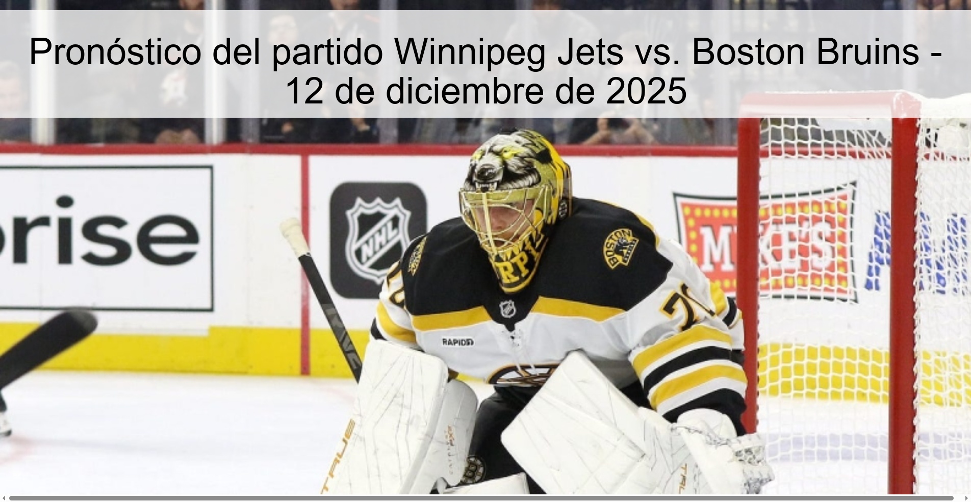 Pronóstico del partido Winnipeg Jets vs. Boston Bruins - 12 de diciembre de 2025