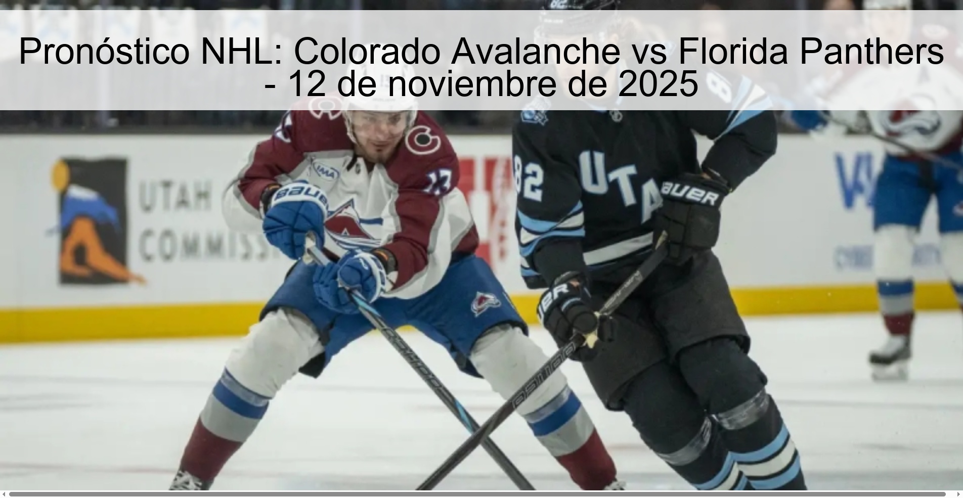 Pronóstico NHL: Colorado Avalanche vs Florida Panthers - 12 de noviembre de 2025
