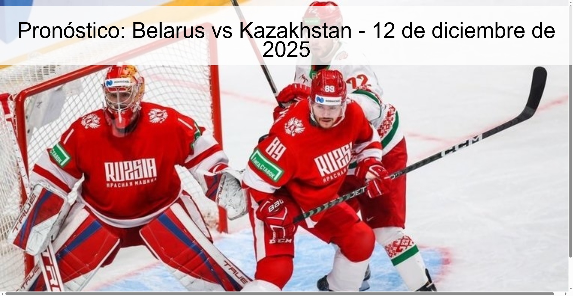 Pronóstico: Belarus vs Kazakhstan - 12 de diciembre de 2025