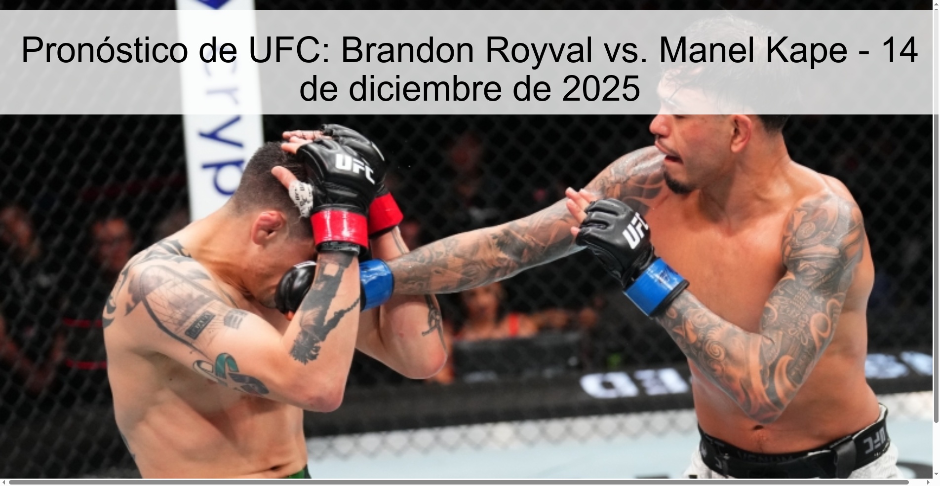 Pronóstico de UFC: Brandon Royval vs. Manel Kape - 14 de diciembre de 2025