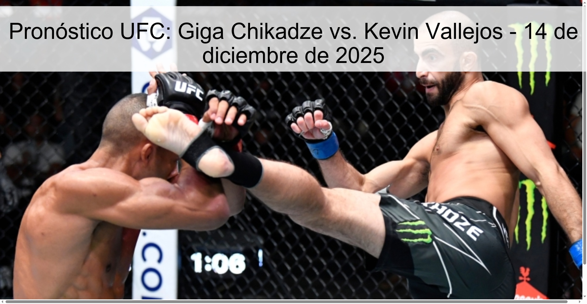 Pronóstico UFC: Giga Chikadze vs. Kevin Vallejos - 14 de diciembre de 2025