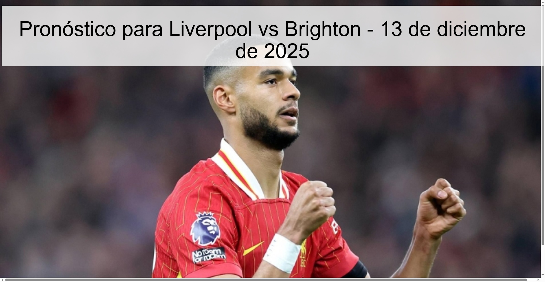 Pronóstico para Liverpool vs Brighton - 13 de diciembre de 2025