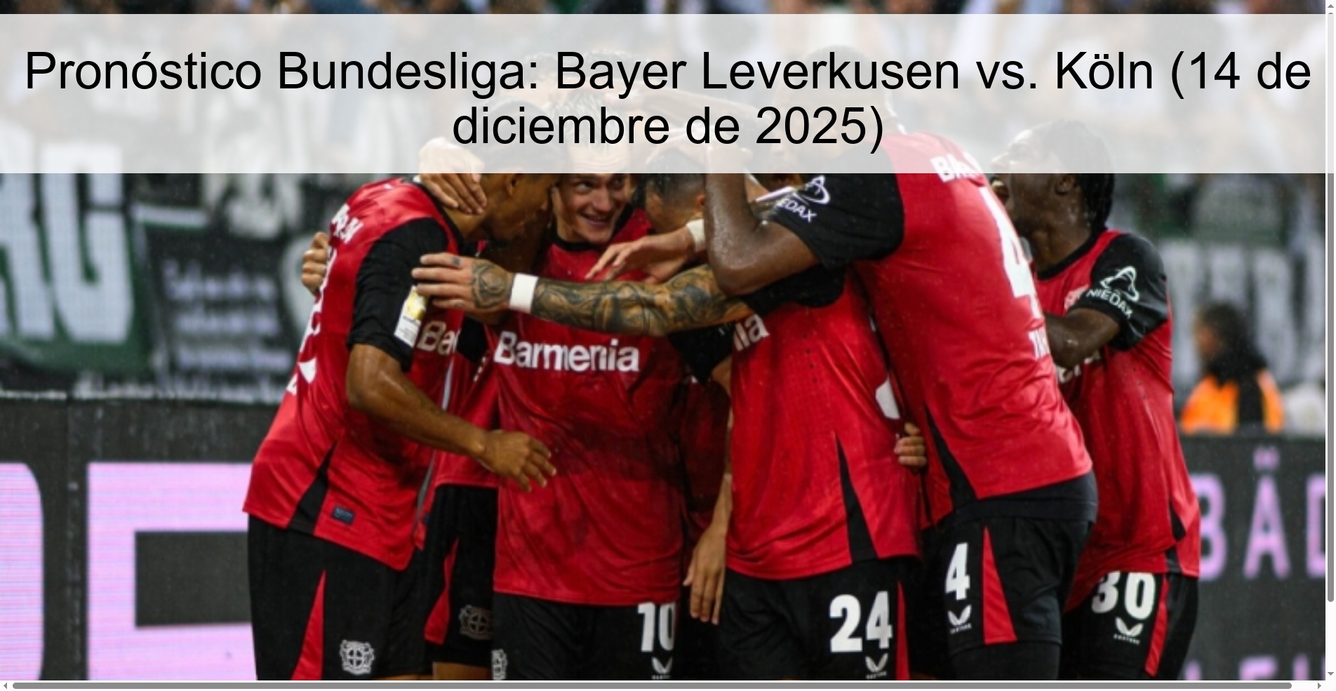 Pronóstico Bundesliga: Bayer Leverkusen vs. Köln (14 de diciembre de 2025)