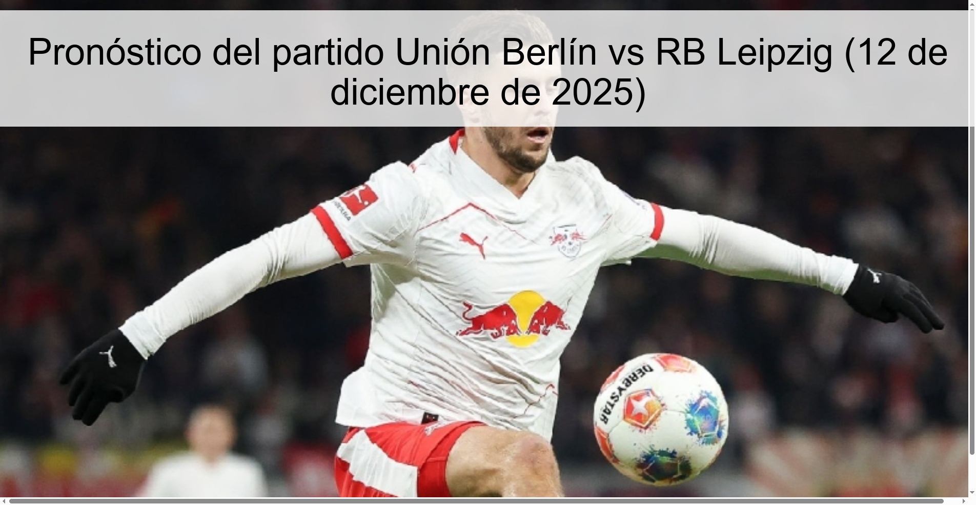 Pronóstico del partido Unión Berlín vs RB Leipzig (12 de diciembre de 2025)