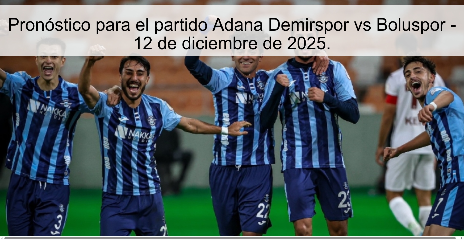 Pronóstico para el partido Adana Demirspor vs Boluspor - 12 de diciembre de 2025.