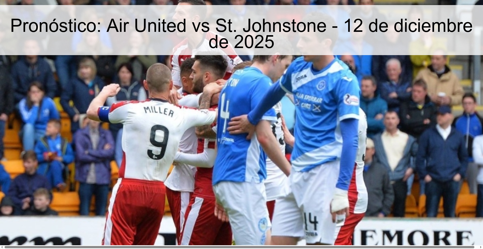 Pronóstico: Air United vs St. Johnstone - 12 de diciembre de 2025