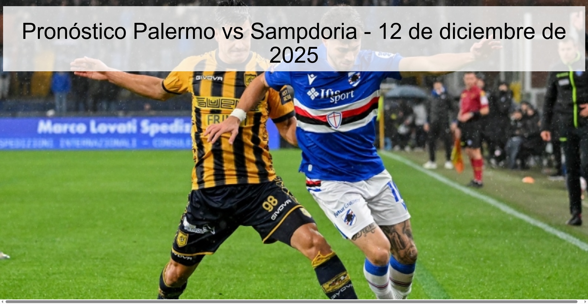Pronóstico Palermo vs Sampdoria - 12 de diciembre de 2025