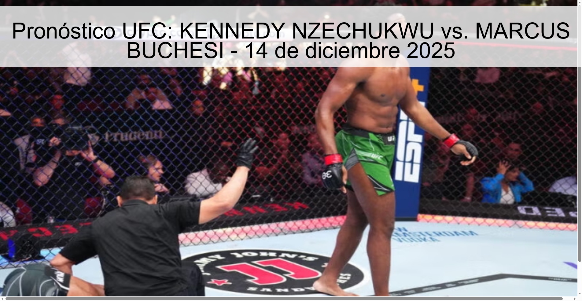 Pronóstico UFC: KENNEDY NZECHUKWU vs. MARCUS BUCHESI - 14 de diciembre 2025