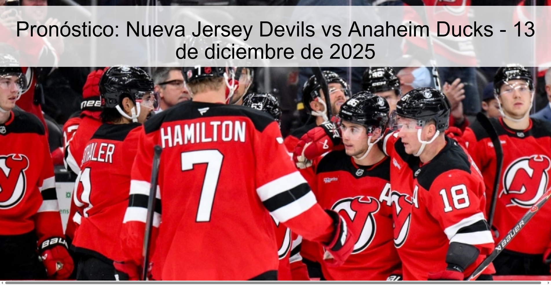 Pronóstico: Nueva Jersey Devils vs Anaheim Ducks - 13 de diciembre de 2025