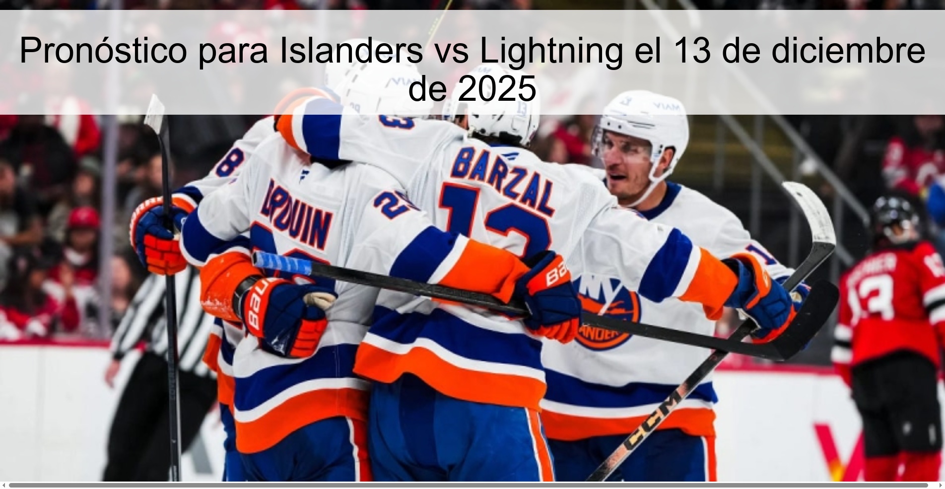 Pronóstico para Islanders vs Lightning el 13 de diciembre de 2025