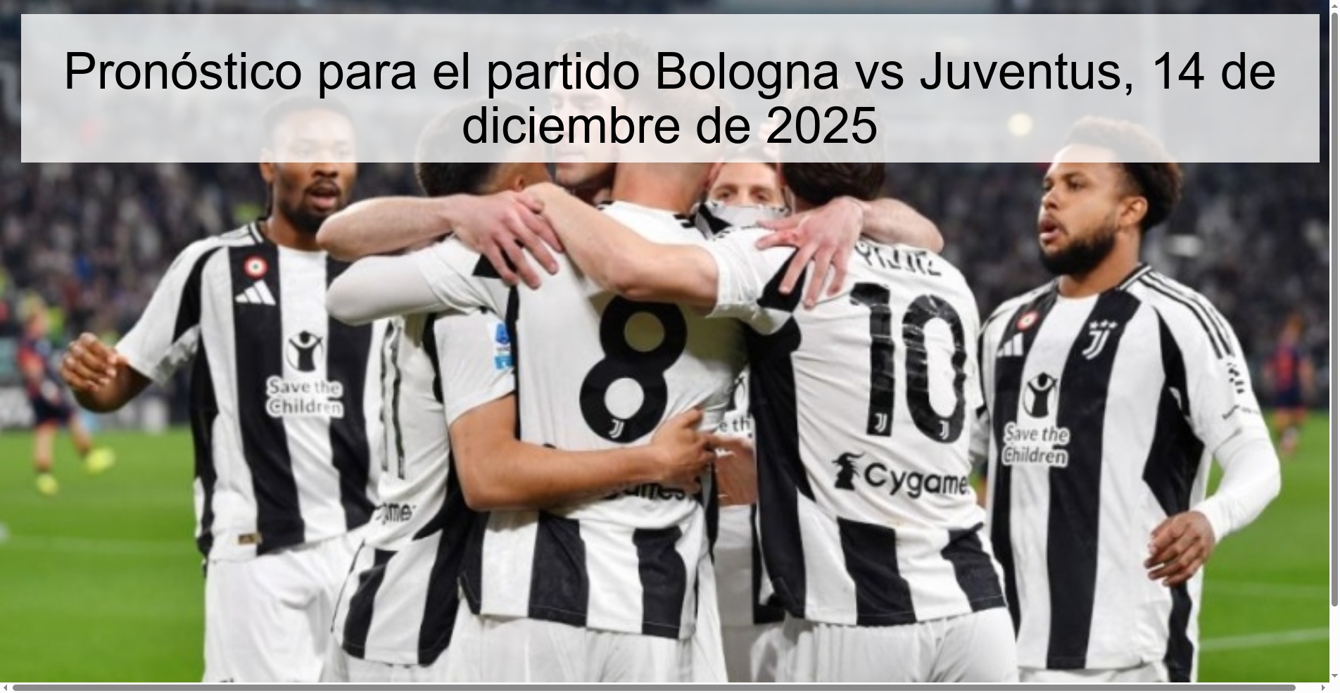 Pronóstico para el partido Bologna vs Juventus, 14 de diciembre de 2025