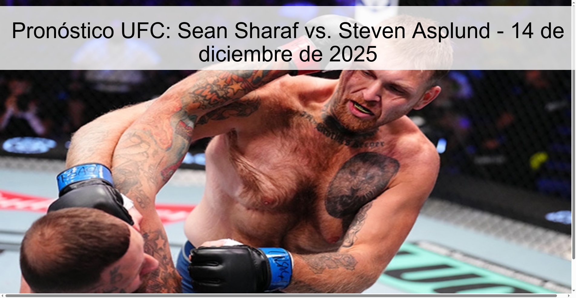 Pronóstico UFC: Sean Sharaf vs. Steven Asplund - 14 de diciembre de 2025