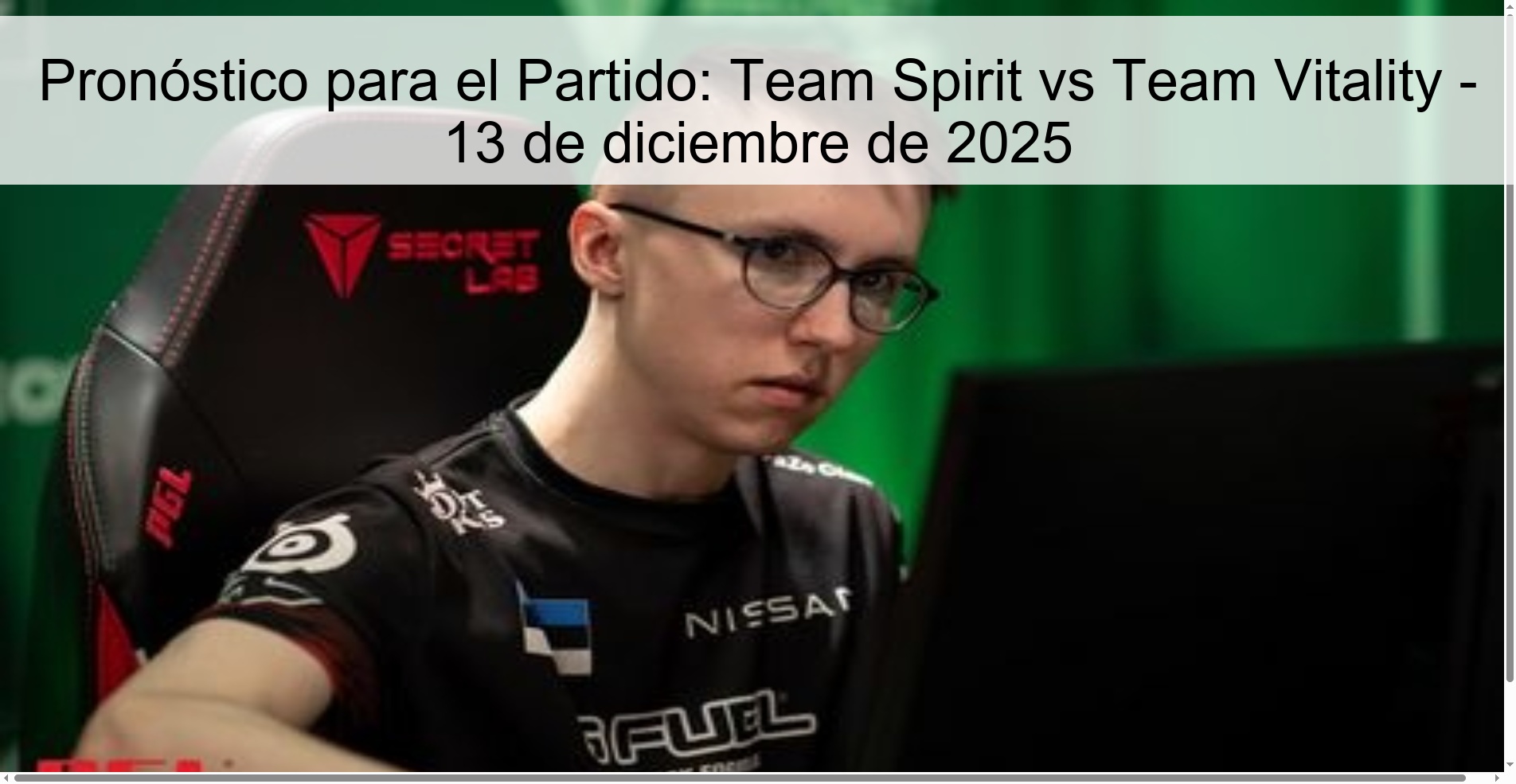 Pronóstico para el Partido: Team Spirit vs Team Vitality - 13 de diciembre de 2025