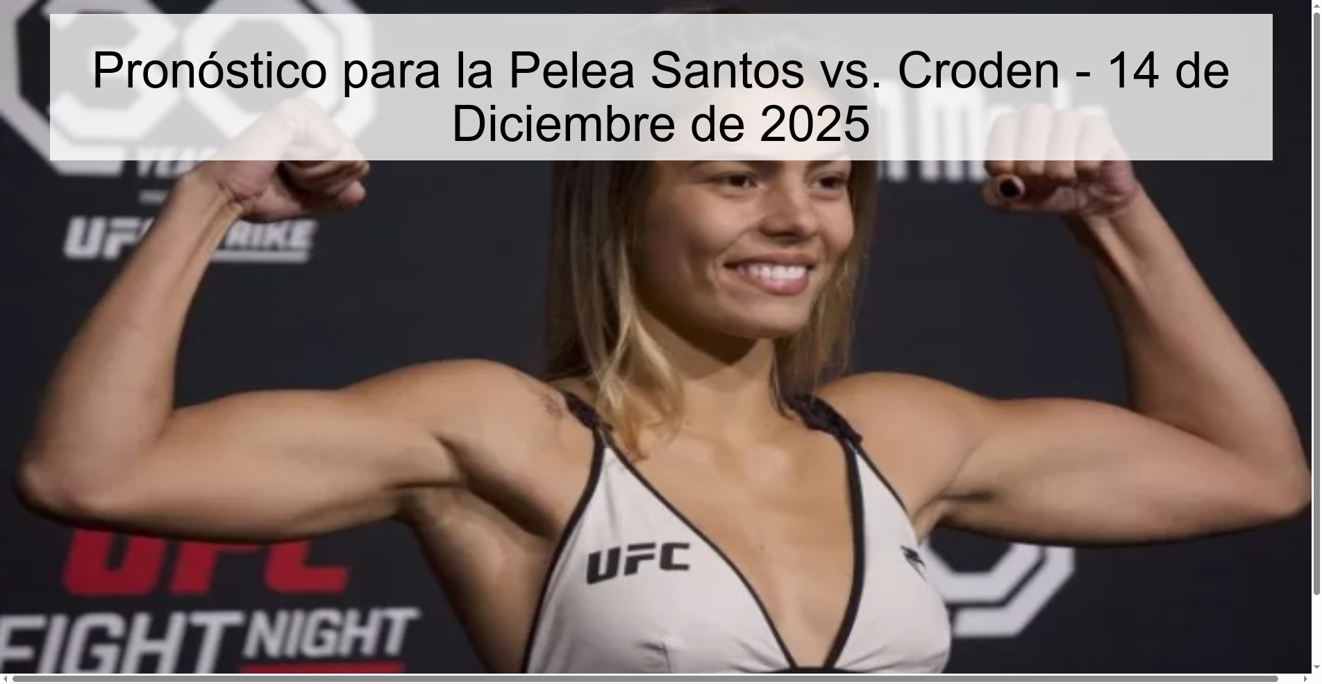 Pronóstico para la Pelea Santos vs. Croden - 14 de Diciembre de 2025