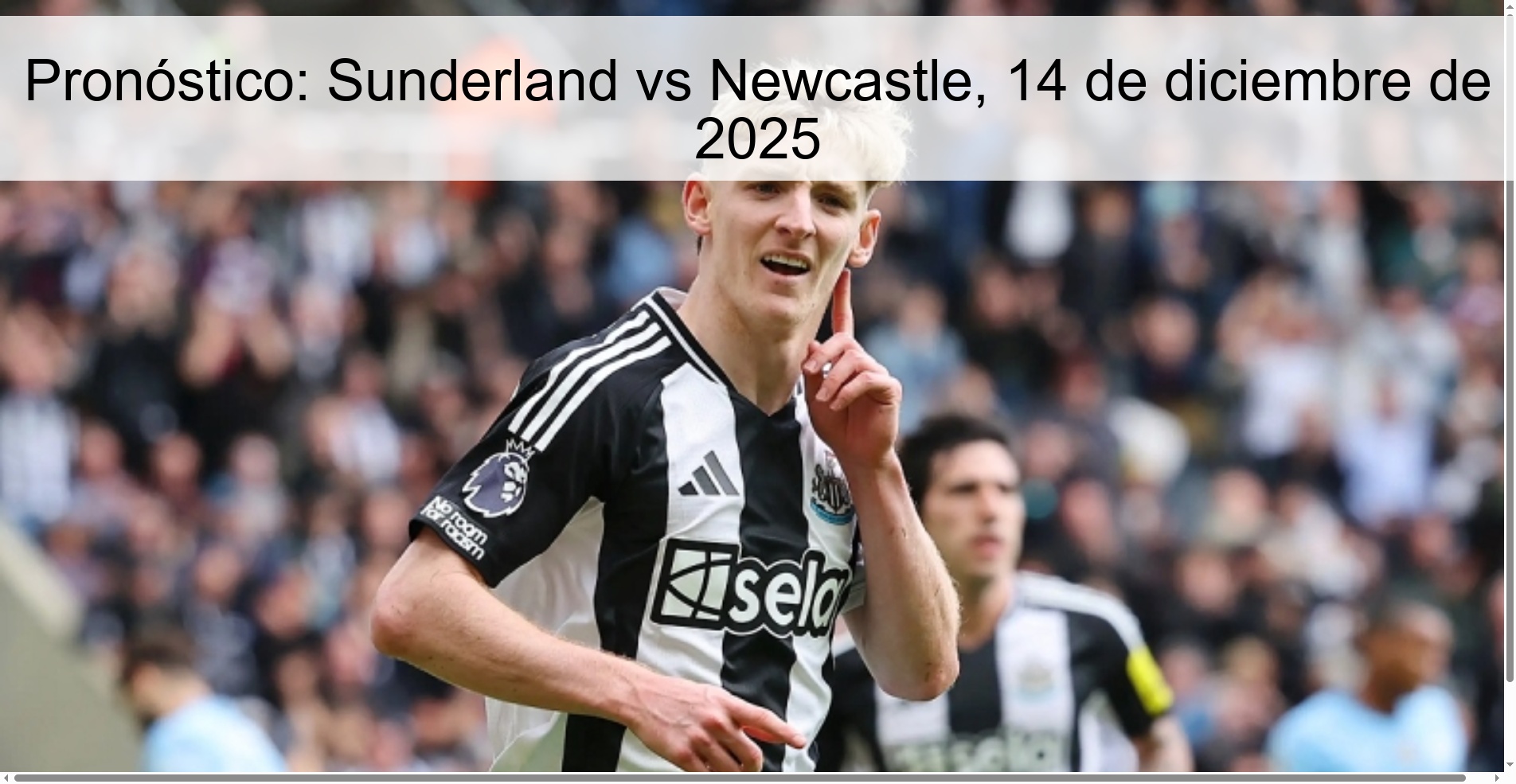Pronóstico: Sunderland vs Newcastle, 14 de diciembre de 2025