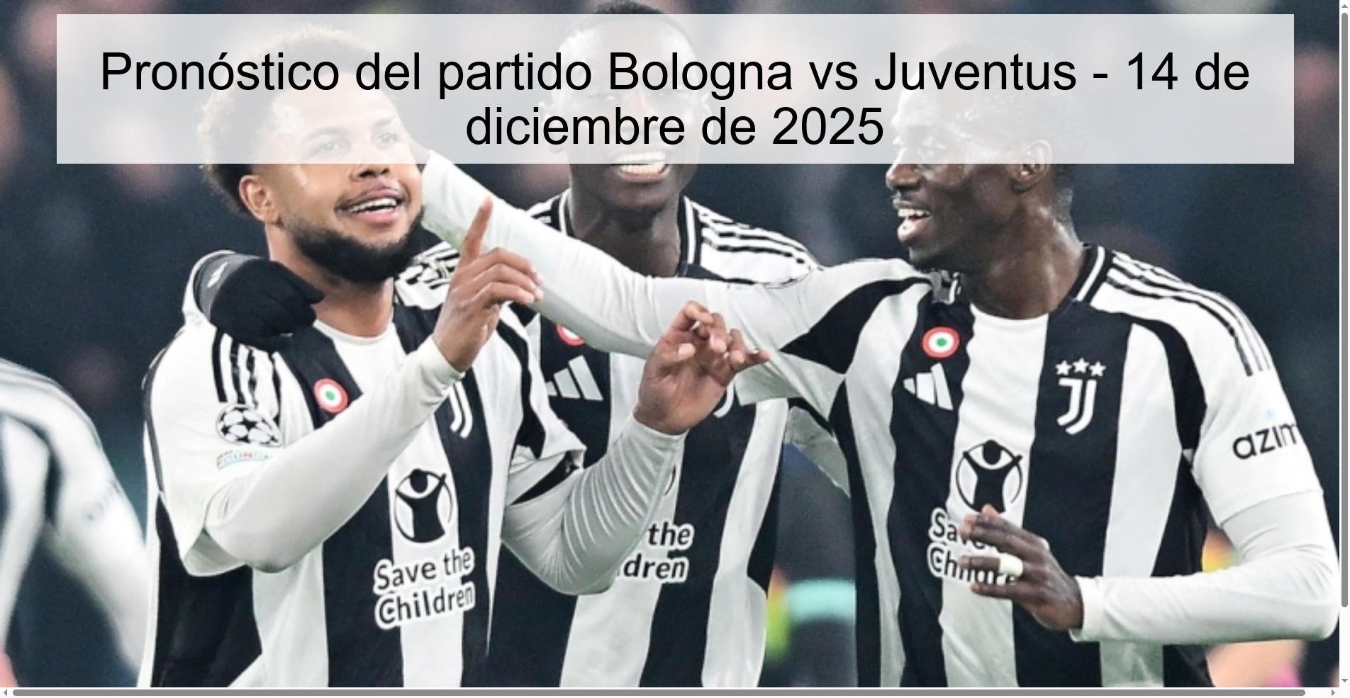 Pronóstico del partido Bologna vs Juventus - 14 de diciembre de 2025