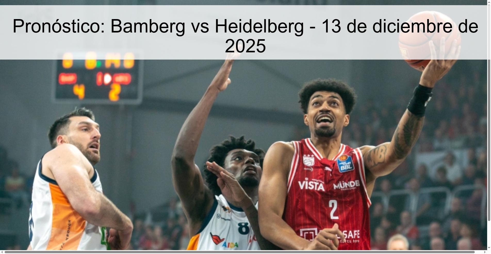 Pronóstico: Bamberg vs Heidelberg - 13 de diciembre de 2025