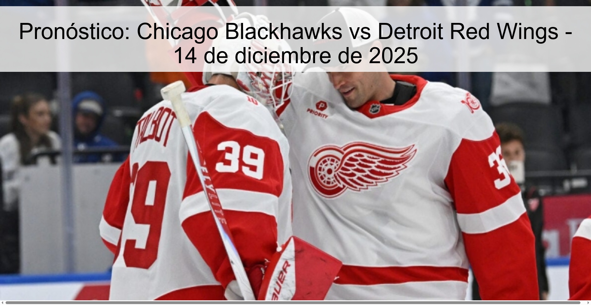 Pronóstico: Chicago Blackhawks vs Detroit Red Wings - 14 de diciembre de 2025