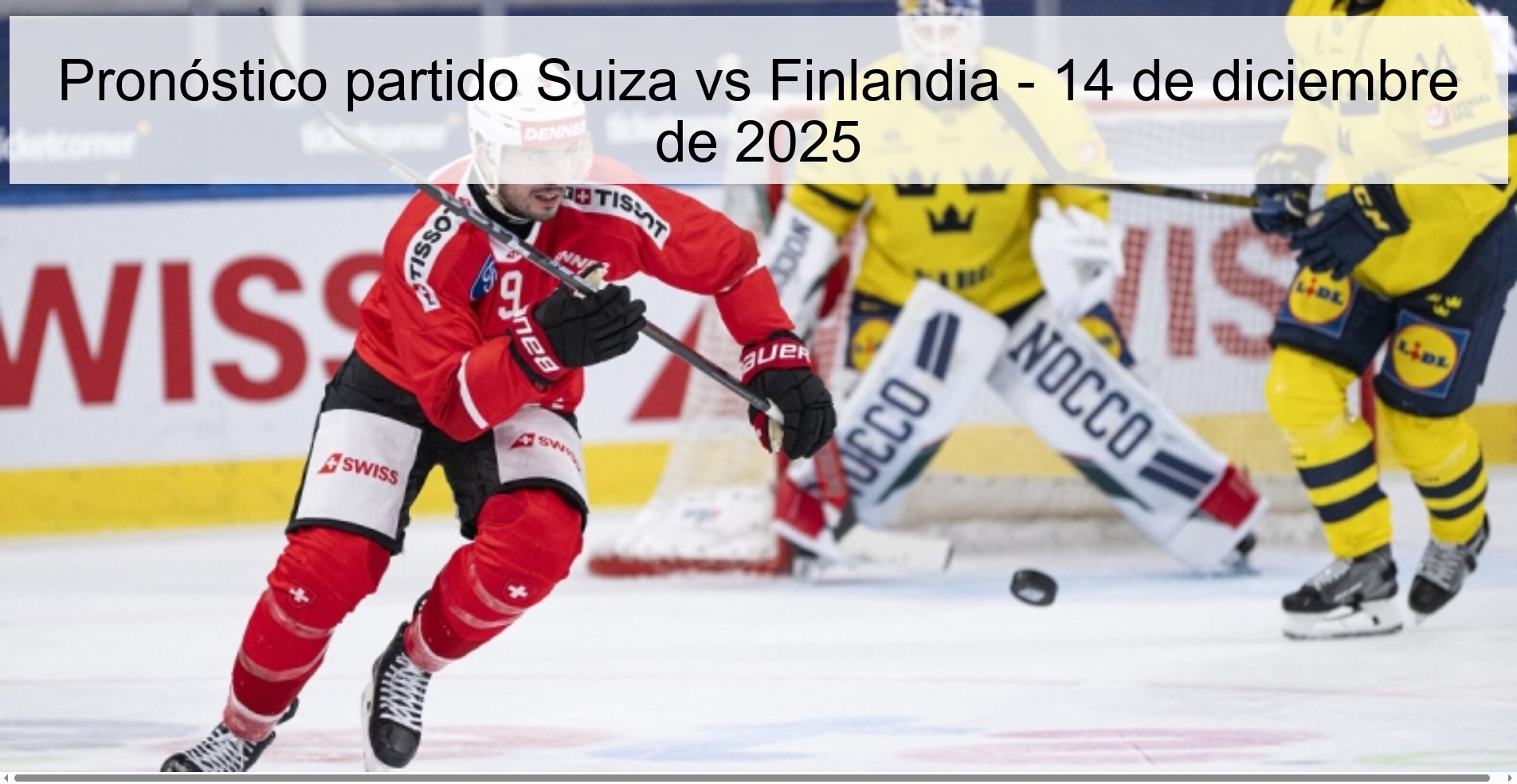 Pronóstico partido Suiza vs Finlandia - 14 de diciembre de 2025