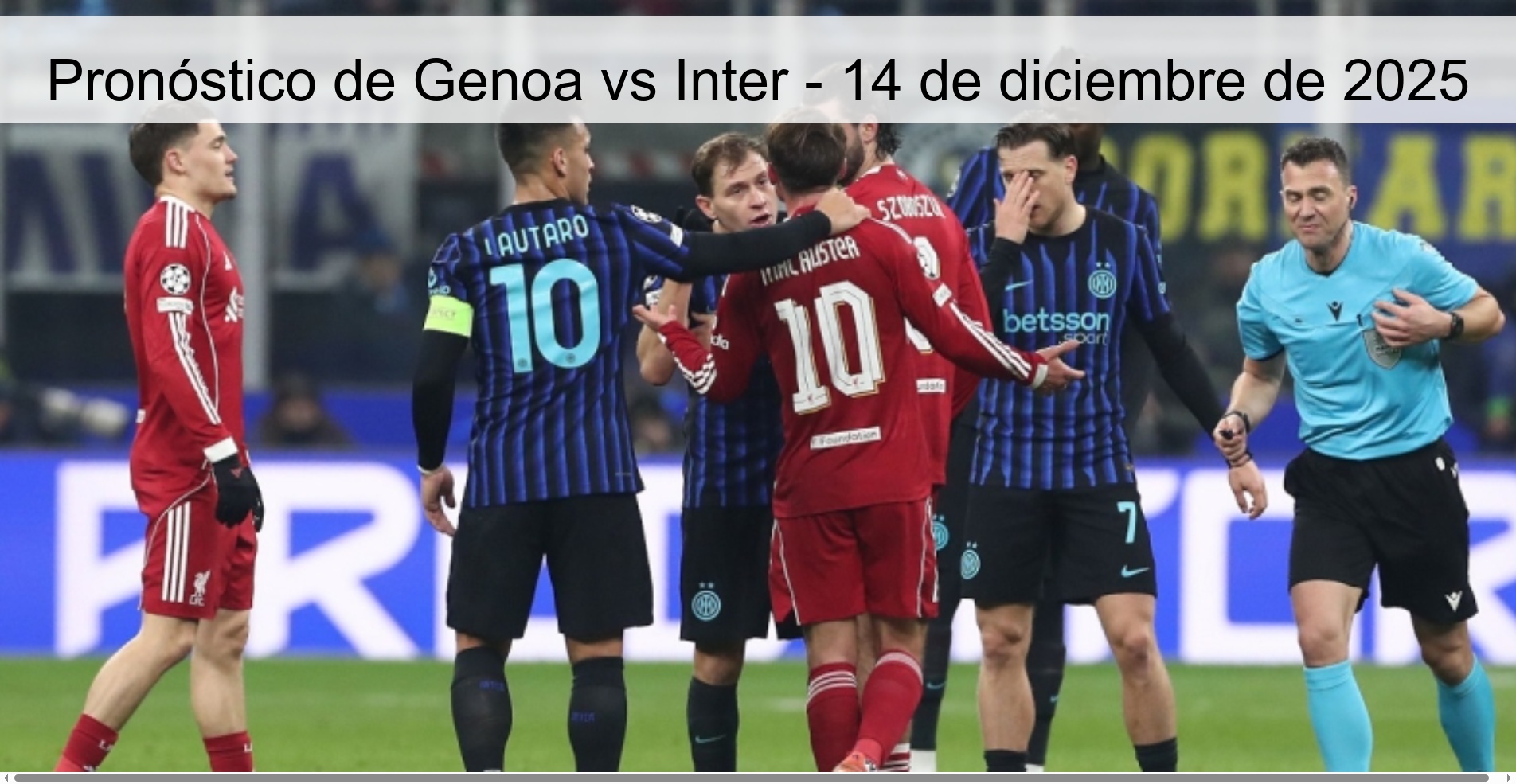 Pronóstico de Genoa vs Inter - 14 de diciembre de 2025