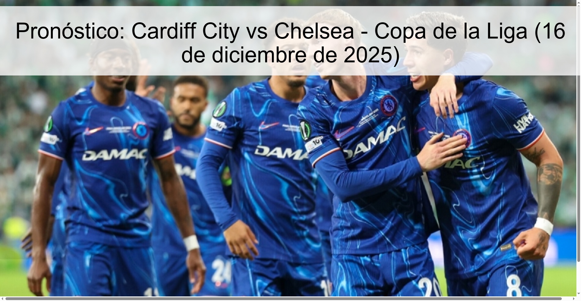Pronóstico: Cardiff City vs Chelsea - Copa de la Liga (16 de diciembre de 2025)