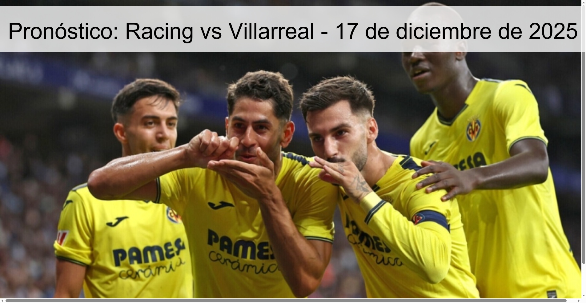 Pronóstico: Racing vs Villarreal - 17 de diciembre de 2025