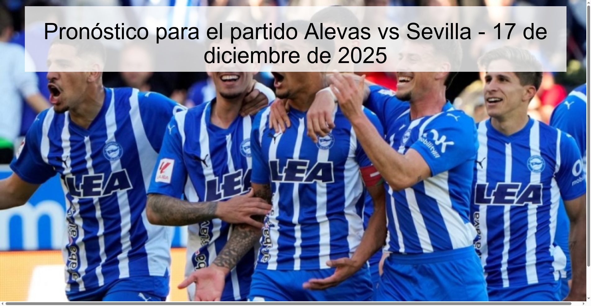 Pronóstico para el partido Alevas vs Sevilla - 17 de diciembre de 2025