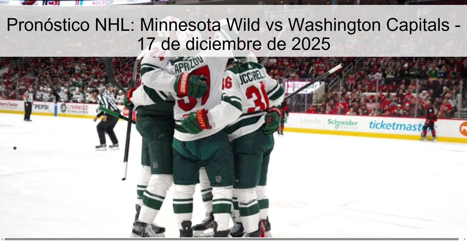 Pronóstico NHL: Minnesota Wild vs Washington Capitals - 17 de diciembre de 2025