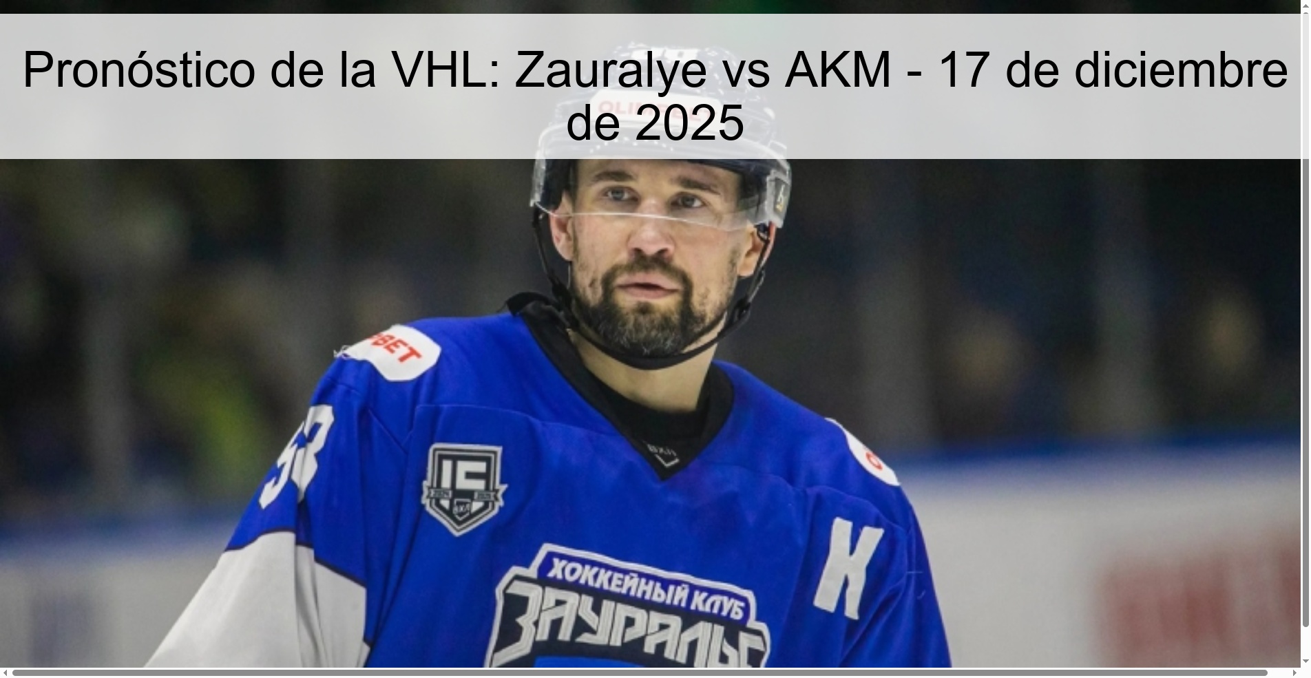 Pronóstico de la VHL: Zauralye vs AKM - 17 de diciembre de 2025