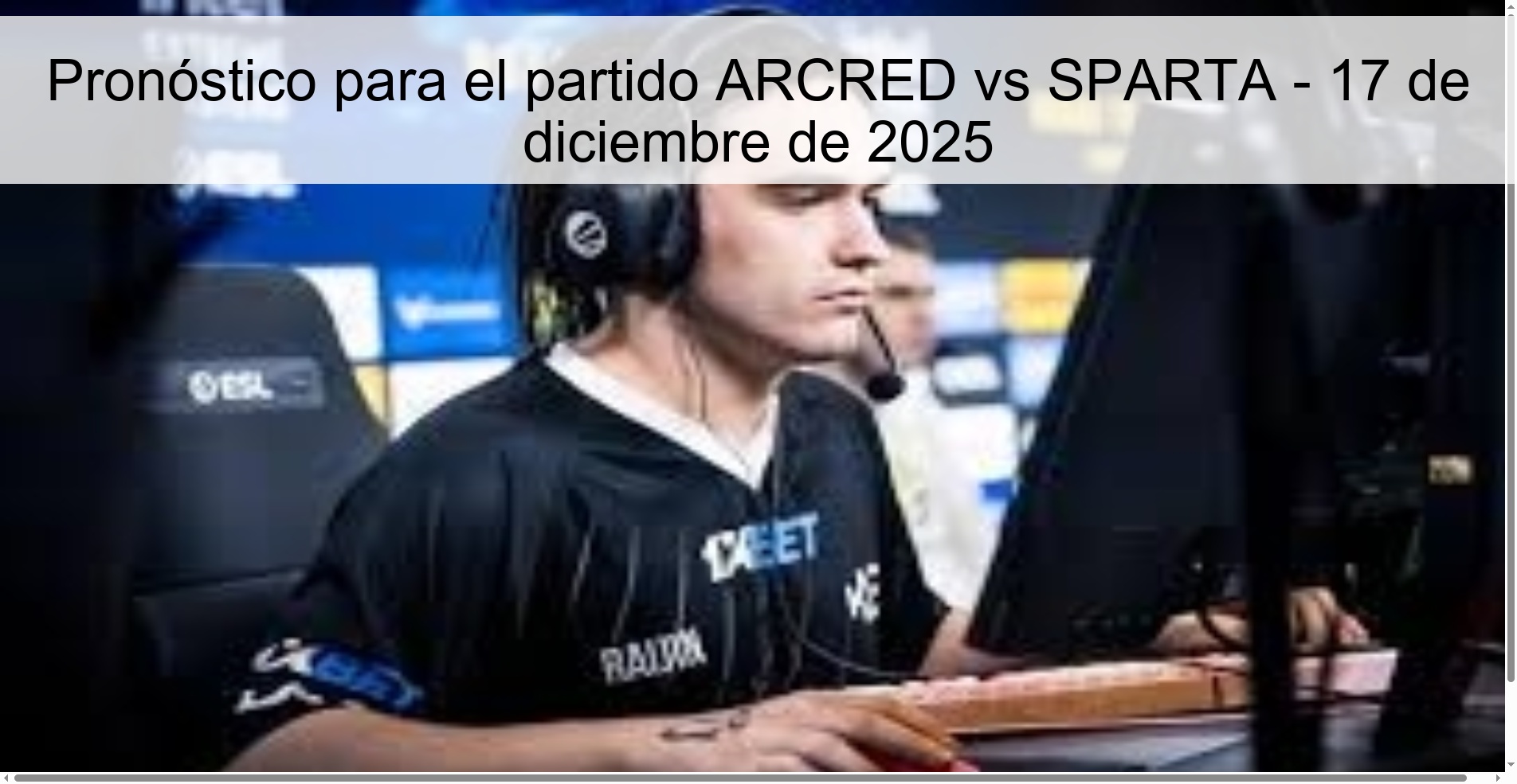 Pronóstico para el partido ARCRED vs SPARTA - 17 de diciembre de 2025